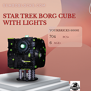 YOURBRICKS 60001 Movies and Games Star Trek Borg Cube with Lights