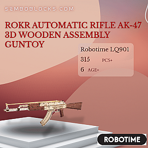 Robotime LQ901 Military Rokr Automatic Rifle AK-47 3D Wooden Assembly Guntoy