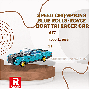 REOBRIX 688 Technician Speed Champions Blue Rolls-Royce Boat Tai Racer Car