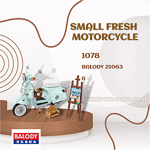 BALODY 21063 Creator Expert Small Fresh Motorcycle