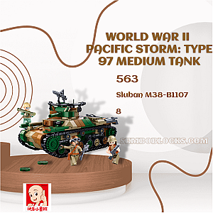 Sluban M38-B1107 Military World War II Pacific Storm: Type 97 Medium Tank