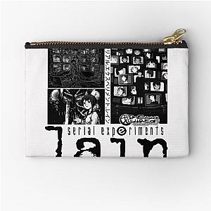 Black and White Serial Experiments Lain Zipper Pouch