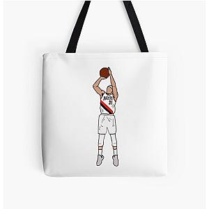 Seth Curry Jumpshot Portland Trail Blazers All Over Print Tote Bag