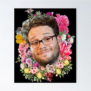 Funny Gift Seth Rogen Floral Retro Wave Poster