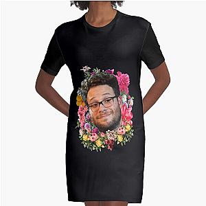 Beautiful Model Seth Rogen Floral Classic Fans Graphic T-Shirt Dress