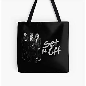 Set it off band black and white group photo All Over Print Tote Bag