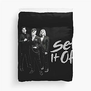 Set it off band black and white group photo Duvet Cover