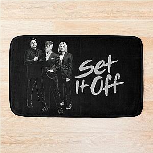 Set it off band black and white group photo Bath Mat