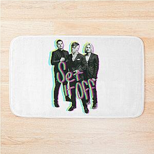 Set it off band group photo GLITCH effect with text Bath Mat