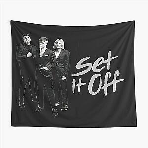 Set it off band black and white group photo Tapestry