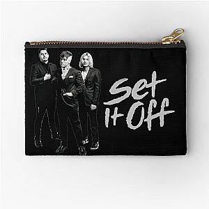 Set it off band black and white group photo Zipper Pouch