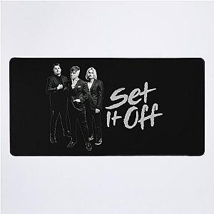 Set it off band black and white group photo Desk Mat