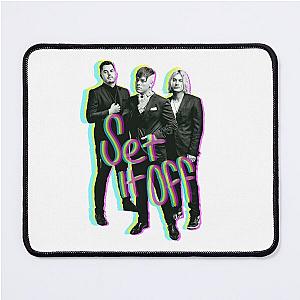 Set it off band group photo GLITCH effect with text Mouse Pad