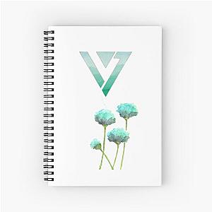 Turquoise Watercolor Seventeen Logo Design (Kpop)  Spiral Notebook