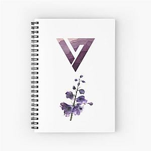 Purple Floral Watercolor Seventeen Logo Design (kpop) Spiral Notebook