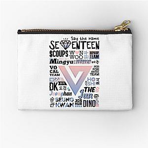 SEVENTEEN Font Collage ver. 2 (Rose Quartz & Serenity) Zipper Pouch