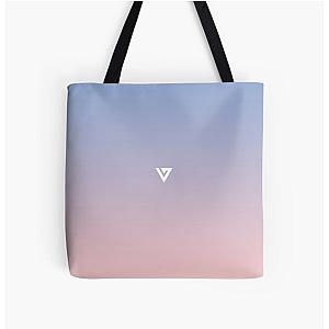 SEVENTEEN GRADIENT OFFICIAL COLOR ROSE QUARTZ AND PERIWINKLE All Over Print Tote Bag