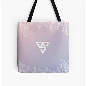 SEVENTEEN Kpop - Logo & Leaves All Over Print Tote Bag