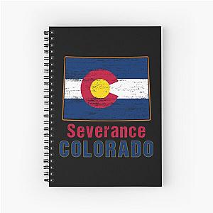 Severance Colorado State Distressed Flag Outline   Spiral Notebook