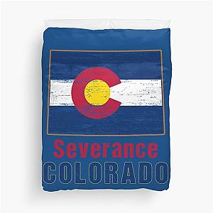 Severance Colorado State Distressed Flag Outline   Duvet Cover