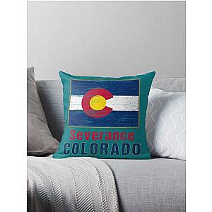 Severance Colorado State Distressed Flag Outline   Throw Pillow