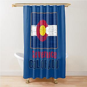 Severance Colorado State Distressed Flag Outline   Shower Curtain