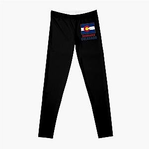 Severance Colorado State Distressed Flag Outline   Leggings