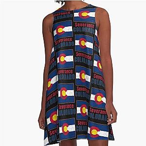 Severance Colorado State Distressed Flag Outline   A-Line Dress