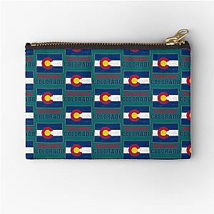 Severance Colorado State Distressed Flag Outline   Zipper Pouch