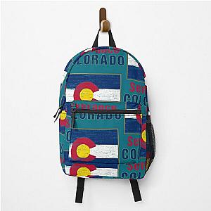 Severance Colorado State Distressed Flag Outline   Backpack