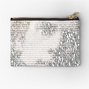 John Lydon inspired design created from Sex Pistols lyrics. Zipper Pouch