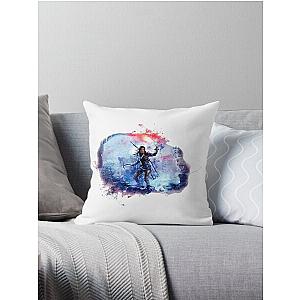 Tomb Raider Painting Throw Pillow