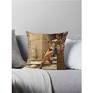 Tomb raider souvenir Throw Pillow