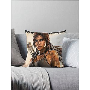 Lara Croft Tomb Raider II  8K Throw Pillow