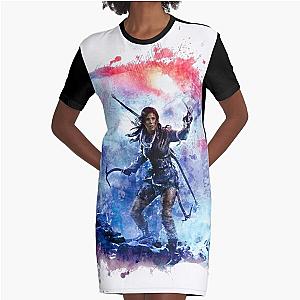 Tomb Raider Painting Graphic T-Shirt Dress