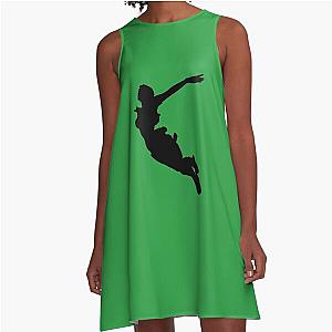 LARA CROFT SILHOUETTE SWAN DIVE (Tomb Raider Legend) A-Line Dress