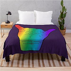 Hang Loose Shaka Hand Gesture - Rainbow Pride Blanket