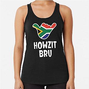 Howzit South African greeting and shaka sign Racerback Tank Top