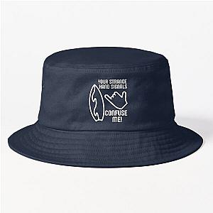 Funny Retro Shaka Surf Bucket Hat (White)