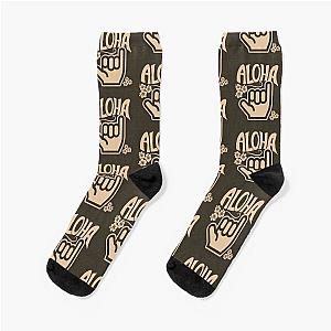 Aloha Shaka Tan Socks