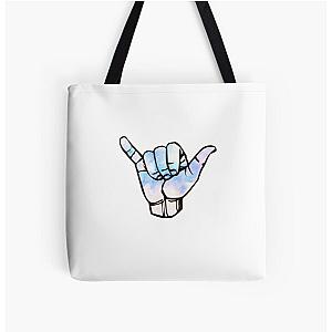 Watercolor Shaka Print Tote Bag