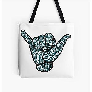 Blue Paisley All Over Print Tote Bag