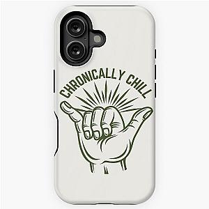 Retro Style Chronically Chill Shaka Dark Green iPhone Case