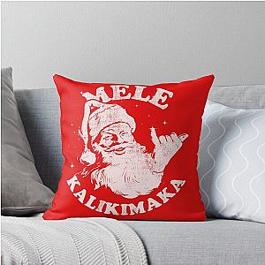 Retro Christmas Mele Kalikimaka Santa Hawaii Throw Pillow