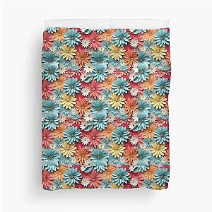 Colorful of flower papercut shameless. Duvet Cover