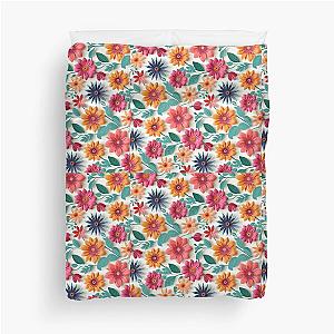 Colorful of flower papercut shameless. Duvet Cover