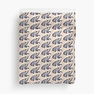 Shameless Cats:  Tongue Bath Black Cat Duvet Cover