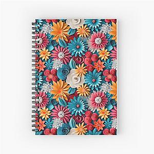 Colorful of flower papercut shameless. Spiral Notebook