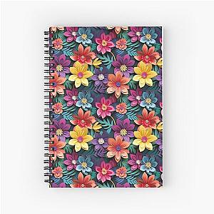 Colorful of flower papercut shameless. Spiral Notebook