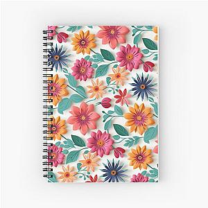 Colorful of flower papercut shameless. Spiral Notebook